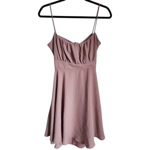 Lovely Day Mauve Mini Dress with Open Back